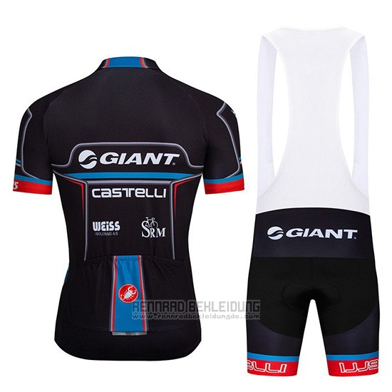 2019 Fahrradbekleidung Giant Castelli Shwarz Rot Trikot Kurzarm und Overall